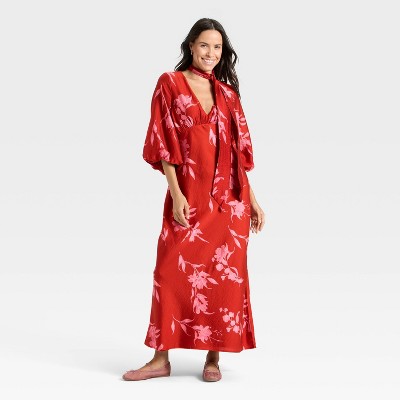 Women's Tie Neck Maxi Dress - A New Day™