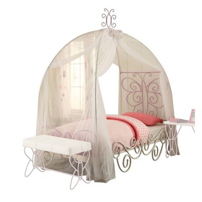 Acme Furniture Full Priya II Bed Synthetic Leather/White Finish