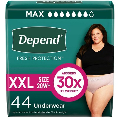 Depend Fresh Protection Adult Incontinence & Postpartum Underwear for Women - Maximum Absorbency - Blush