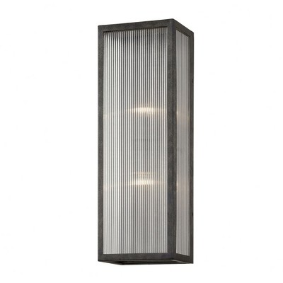Troy Lighting Tisoni 2 - Light Wall Light in  French Iron Clear Ribbed Shade