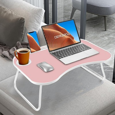 Laptop Desk with Foldable Metal Legs and Cup Holder Portable Table for Bed or Study Use-3irtyhousy
