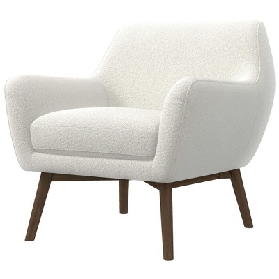 Christopher Knight Home Jill Mid-Century Modern Bouclé Accent Chair with Solid Wood Legs