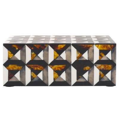 Ani Rectangle Decor Box (Set of 2) - RDC5006 - Ivory/Brown - Safavieh