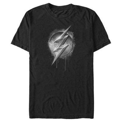 Men's Zack Snyder Justice League The Flash Silver Logo T-Shirt