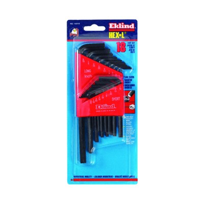 Eklind - Hex-L - SAE Long and Short Arm Hex L-Key Set - .050 to 5/16 in. - 18 Pieces