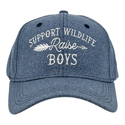 Support Wildlife Raise Boys Hat Funny Sarcastic Parenting Graphic Novelty Cap - Crazy Dog Hat For Campers Blue Standard