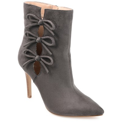 Journee Collection Womens Deandra Tru Comfort Foam Inside Zip Stiletto Booties Grey 12