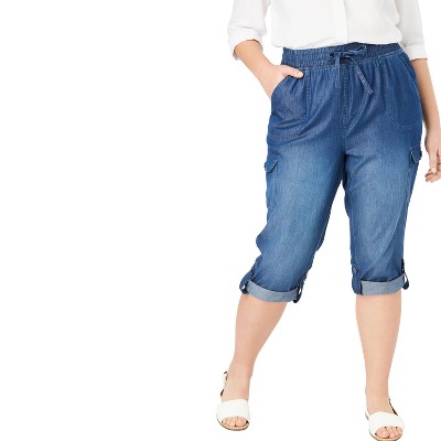Woman Within Petite Convertible Length Cargo Capri/Bermuda