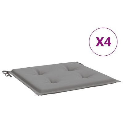vidaXL Garden Chair Cushions Set, Outdoor Seat Pads, Gray, 19.7"x19.7"x1.2", Oxford Fabric, Foam Fiber Filled, California Proposition 65 Warning