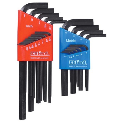 Eklind - Hex-L - Metric and SAE - Long and Short Arm Hex L-Key Set - 22 Pieces