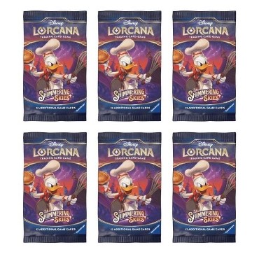 Ravensburger 6 Packs Lorcana 12 Card Booster Pack Lorcana Shimmering Skies