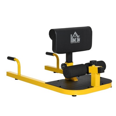NAYSAYE Exercise Trainer 3-in-1 Sissy Squat Bench with Push Up Sit Up Function for Home Gym, Yellow, 19.80"*38.30"*22.30"