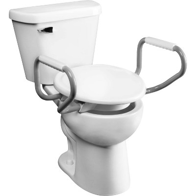 Mayfair by Bemis Assurance with Clean Shield Plastic Premium Raised Toilet Seat with Support Arms White