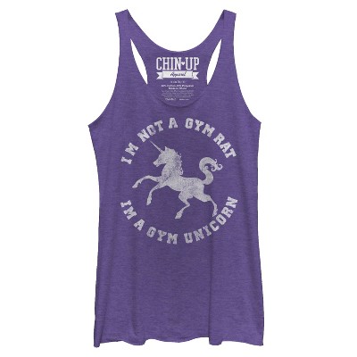 Women's CHIN UP Gym Unicorn Racerback Tank Top