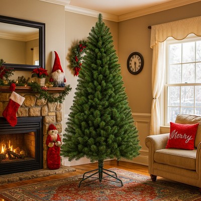 Moda Furnishings 7FT Unlit Artificial Christmas Tree with 775 Tips Full PVC Branches with Sturdy Metal Stand for Indoor Home Decoration