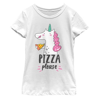 Girl's Lost Gods Unicorn Pizza Please T-Shirt