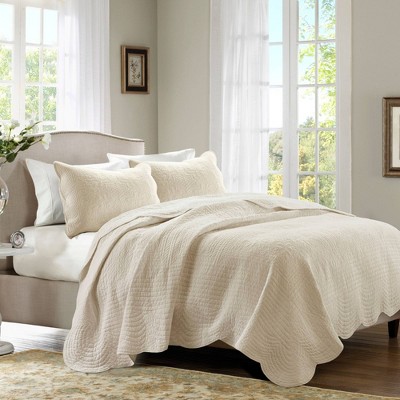 Madison Park 3pc Genoa Scalloped Reversible Coverlet Set
