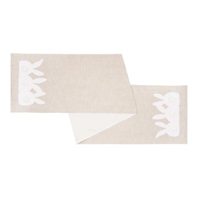 C&F Home Easter White Trio Bunny Rabbits w/ Tufted Bums Decorative Table Runner 14" x 72"