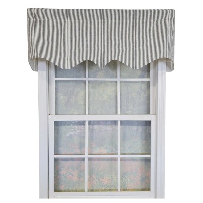RLF Home 100% Cotton Seersucker Regal With Poly/Cotton Ivory lining Rod Pocket Valance 50" x 16" Black