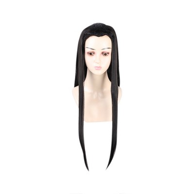 Unique Bargains Women's Wigs 30" Black with Wig Cap