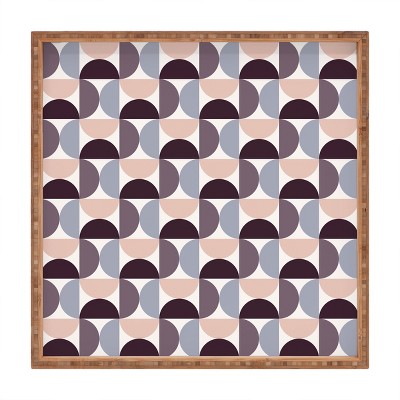 Colour Poems Patterned Geometric Shapes CCI Square Bamboo Tray - Deny Designs