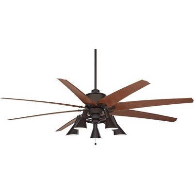 72" Casa Vieja Rustic Farmhouse Indoor Ceiling Fan with LED Light Remote Control English Bronze Cherry for Living Room Kitchen Bedroom