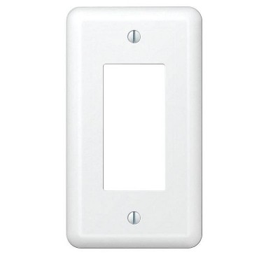 Amerelle Devon White 1 gang Stamped Steel Decorator Wall Plate 1 pk