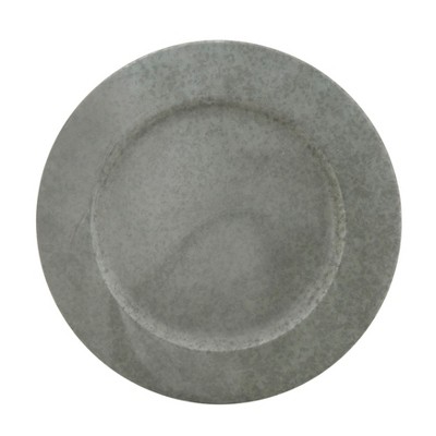 Saro Lifestyle Galvanized Charger, 13" Ø Round, Silver (Set of 4)