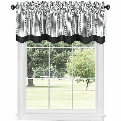 Kate Aurora Country Farmhouse Striped Window Valance Curtain Treatments - Assorted Colors