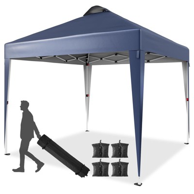 10 x 10 FT Pop Up Canopy Tent, Commercial Portable Canopy with Wheeled Carry Bag, Waterproof Party Tent for Patio, Garden
