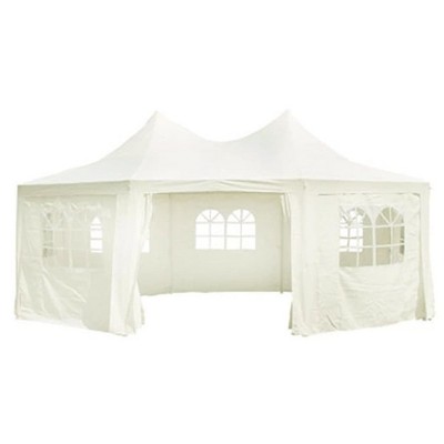 vidaXL Octagonal Party Tent - Durable and Water-Repellent Barbecue Shelter, Outdoor Canopy with Detachable Side Panels in Cream