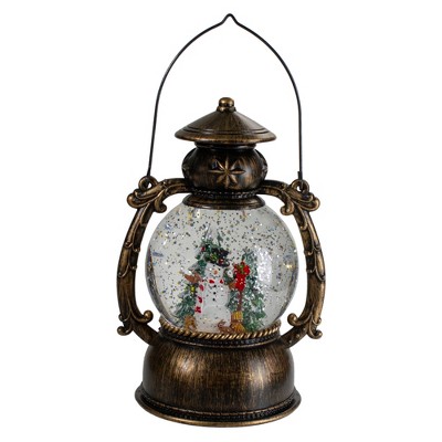 Northlight LED Lighted Snowman and Christmas Trees Snow Globe Lantern - 8"