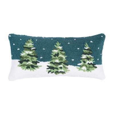 C&F Home Winter Forest Hooked Throw Pillow, 12" x 24"