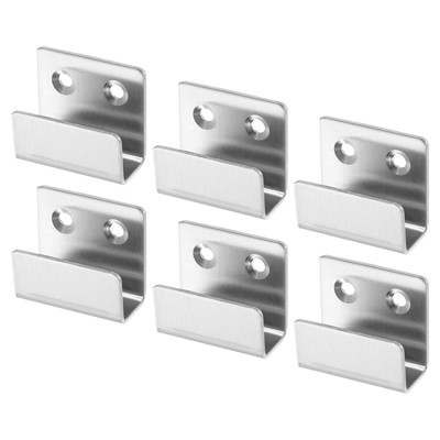 Unique Bargains Stainless Steel Mirrors Picture Frame Display Wall Mounting Support Brackets 6 Pcs