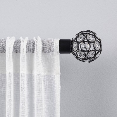 Rings 1" Curtain Rod and Coordinating Finial Set - Exclusive Home