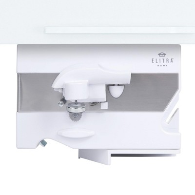 Elitra 4 in 1 Under the Cabinet Mounted Electric Can Opener, Blade Sharpener, Bottle Opener, Jar Opener, Mounting Bracket, For Large and Small Cans