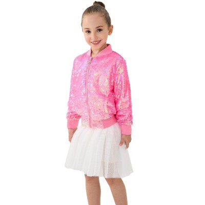 2Bunnies Girls' Candy Shimmer Sequin Bomber Jacket