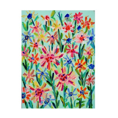 Trademark Fine Art - Carrie Schmitt Sunny Flowers Canvas Art