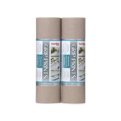 Con-Tact Grip Prints 2pk 12"x20' Taupe: Non-Adhesive Shelf & Drawer Liners for Kitchen, Pantry, Cabinet, Solid Beige