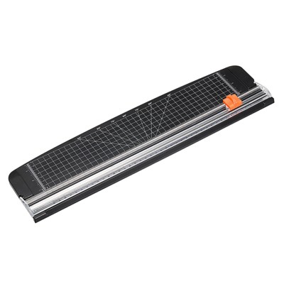 Unique Bargains Portable Adjustable Guide Ruler Stack Paper Trimmers 10 Sheet Capacity 18" Black