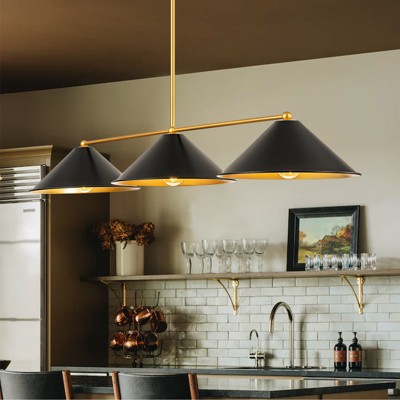 Rennnsan Fravira 54"W 3-Light Linear Modern Dimmable Kitchen Island Pendant