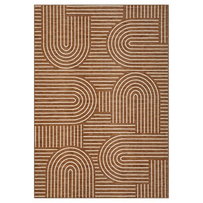 Washable Modern Large Living Room Rugs, Rainbow Print Soft Non Slip Bedroom Carpet, Low Pile Geometric Dining Room Rugs