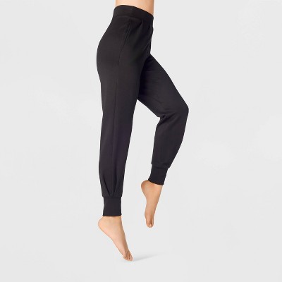 Women's Neoprene High Waist Joggers with Flat Elastic Waistband and Pockets - A New Day™