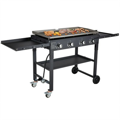 SKONYON 4-Burner Gas Grill 60000 BTU Propane Griddle with Side Board