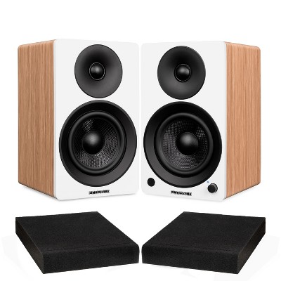 Fluance Ai41 Powered 2.0 Stereo Bookshelf Speakers with 5" Drivers, 90W Amplifier, and High Density Foam Isolation Pads