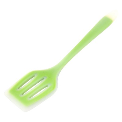 Unique Bargains Silicone Slotted Heat Resistant Egg Pancake Spatulas and Turners Green Clear 1 Pc