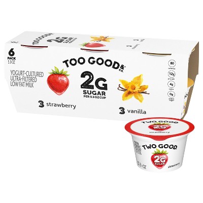 Too Good & Co. Low Fat Lower Sugar Strawberry & Vanilla Greek Yogurt - 12g Protein 6ct/5.3oz Cups