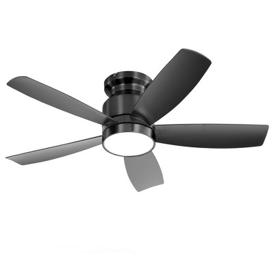 TOBILI 42 Inch Flush Mount Ceiling Fans with LED Light 22W and 5 ABS Fan Blades for Bedroom