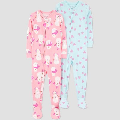 Carter's Just One You® Toddler Girls' 2pk Cotton Long Sleeve Snug Fit Footed Pajama