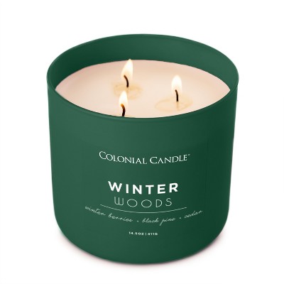 Pop of Color 3-Wick Winter Woods Scented Jar Candle 14.5oz - Colonial Candle